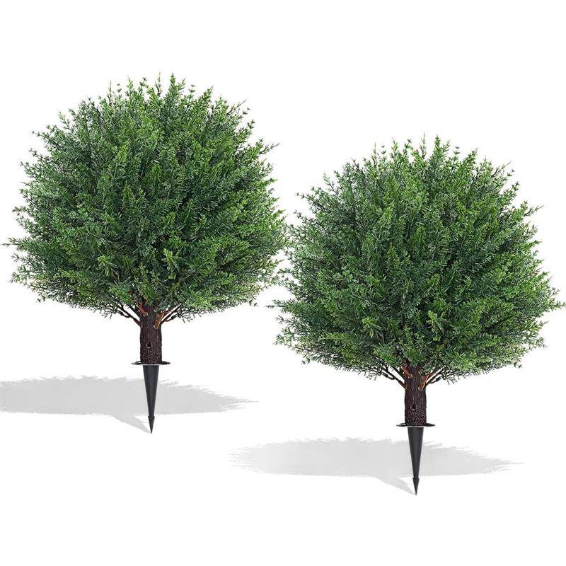 爆款亚马逊仿真柏树植物可拆装地插小柏树绿植工艺室外装饰品