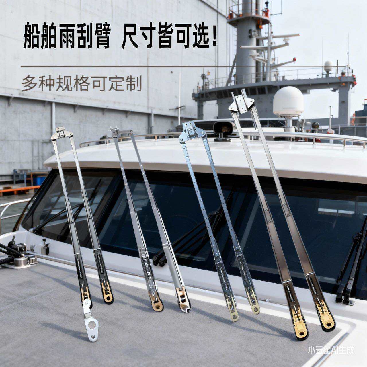 船用雨刮器游艇雨刮臂船用316不锈钢可调伸缩臂雨刷臂耐腐蚀