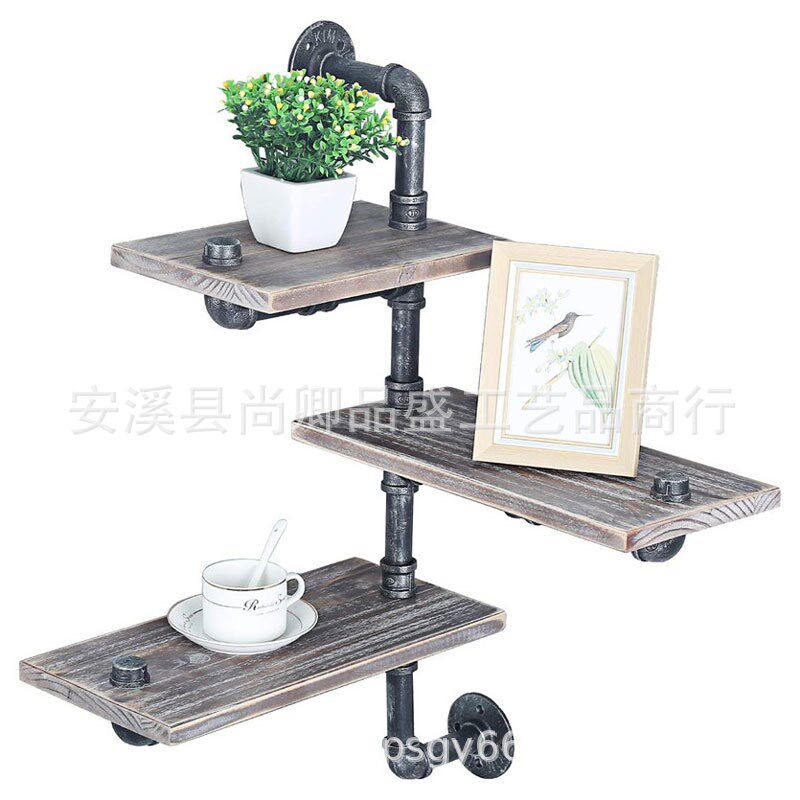 外贸直销铁艺水管置物架厨房书房墙上置物架水管支架装饰架