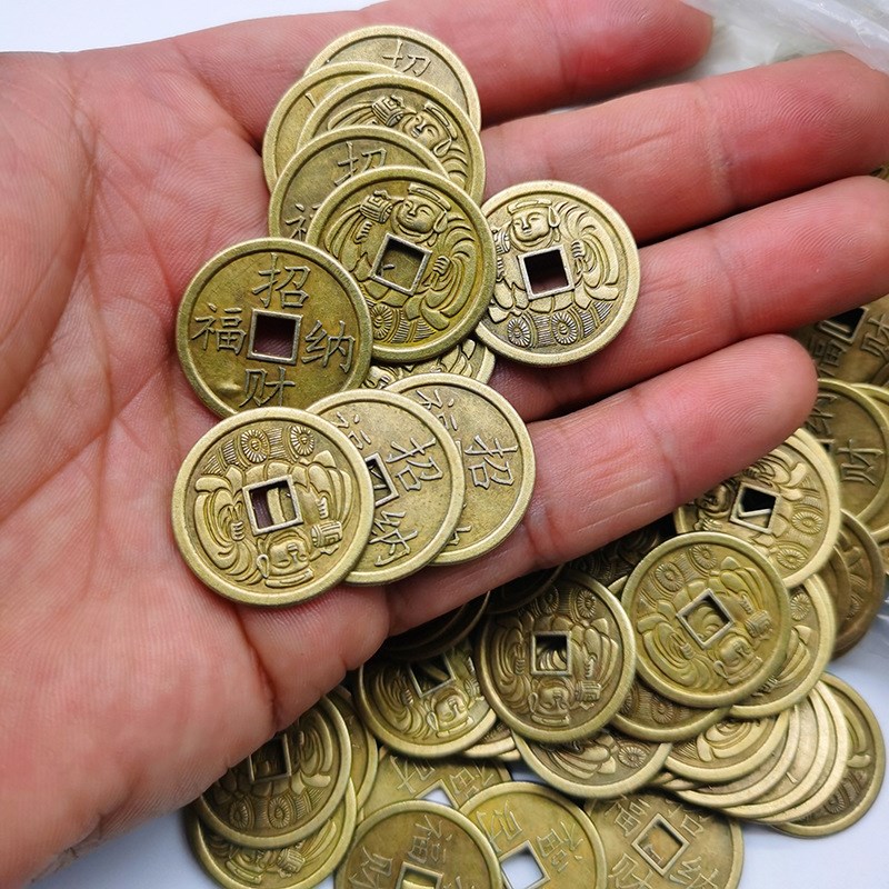 新款招财进宝铜钱合金铜钱龙凤铜币开运通宝吉祥如意币金属工艺品
