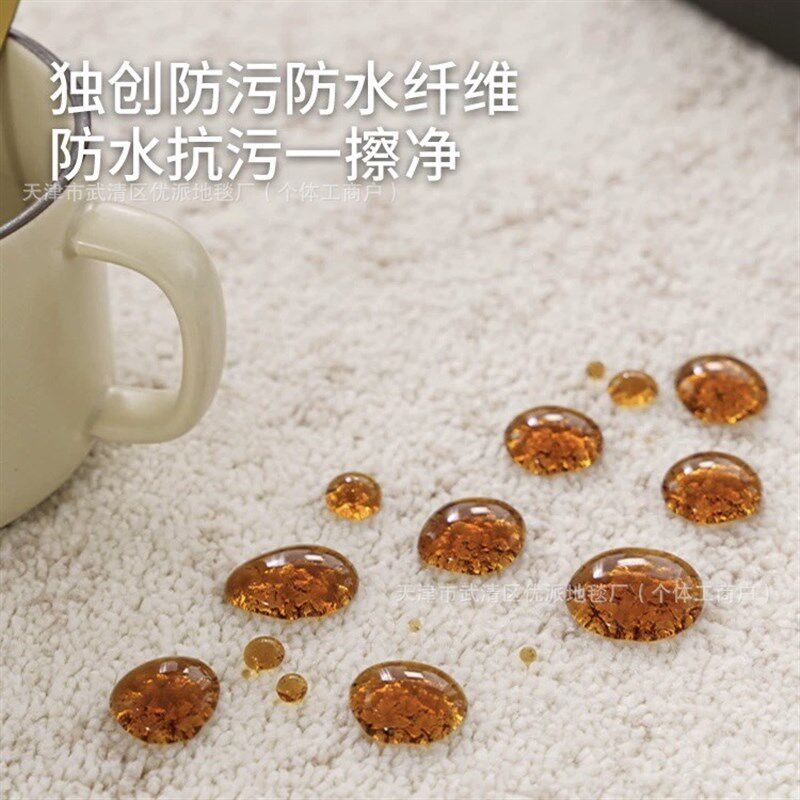无胶防水抗污奶油风加厚加密素色法式轻奢客厅沙发地毯现代高级感