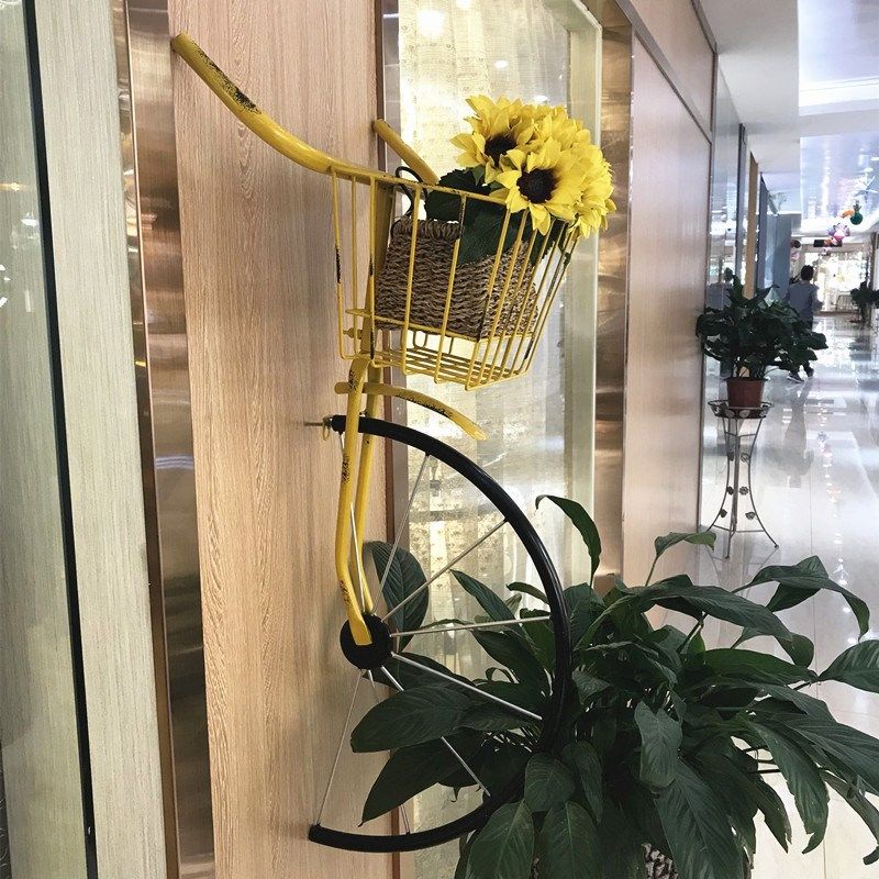 复古做旧单车车头壁挂酒吧墙上装饰品挂件发廊火锅店怀旧创意墙饰