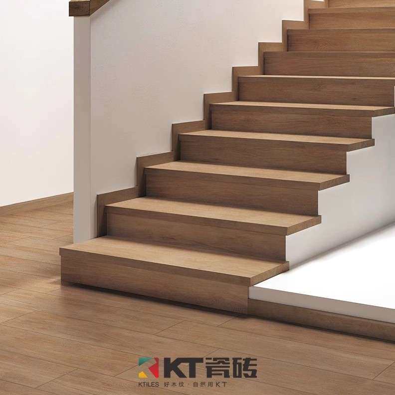 楼梯踏步瓷砖仿古木纹瓷砖自建别墅300X1200台阶专用耐磨踏步砖