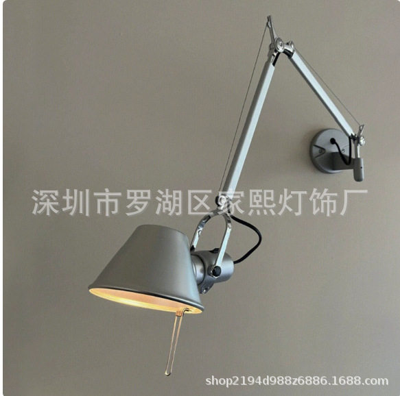 工业风北欧壁灯创意摇臂旋转伸缩设计师客厅书房卧室床头阅读壁灯