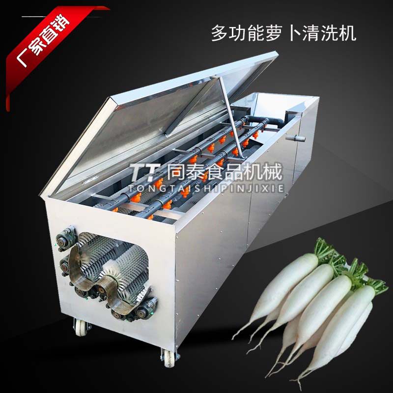 农用家用小型白萝卜清洗机毛辊洗青萝卜红萝卜胡萝卜机器设备