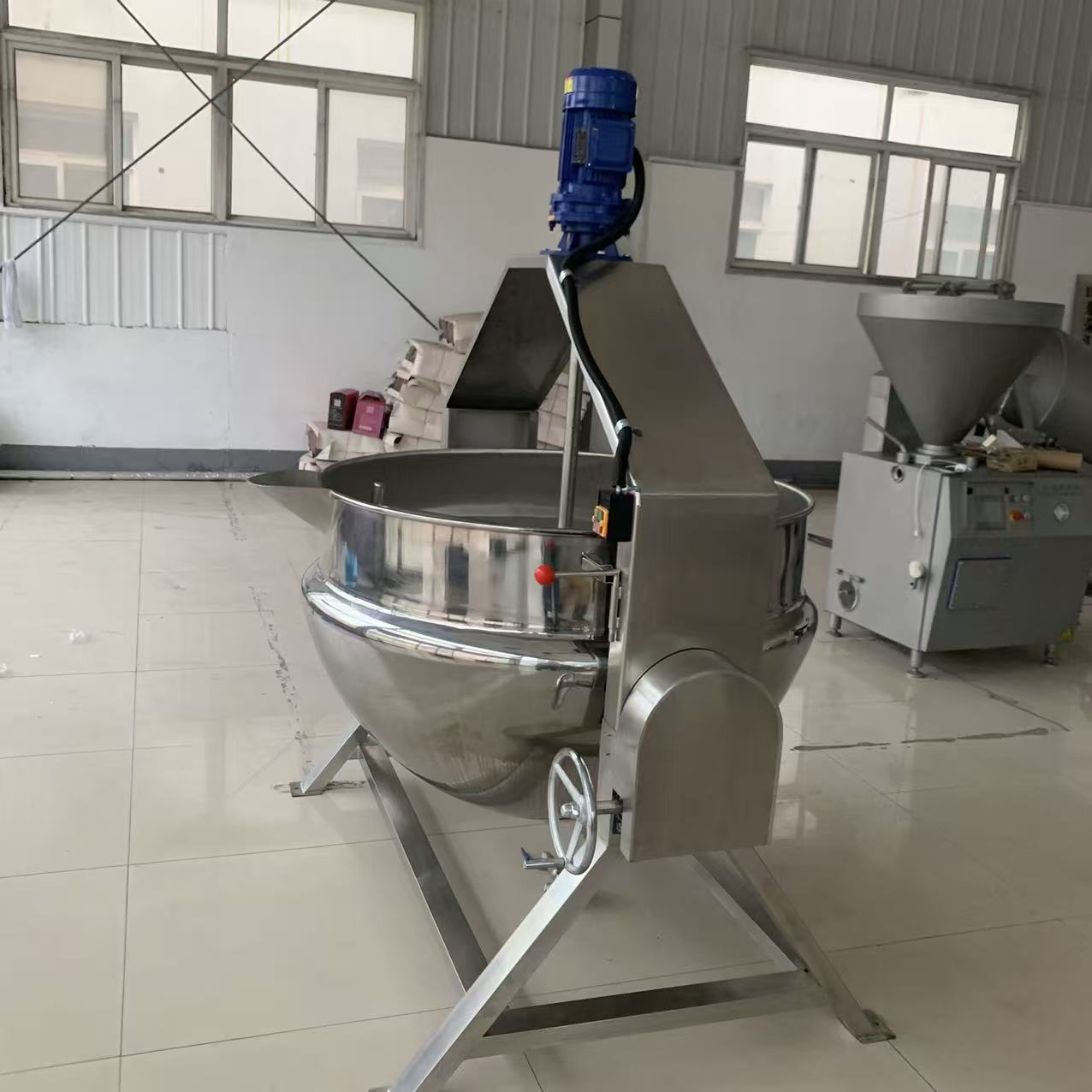 不锈钢蒸汽加热可倾式蒸煮夹层锅  电加热蒸煮高压立式夹层锅