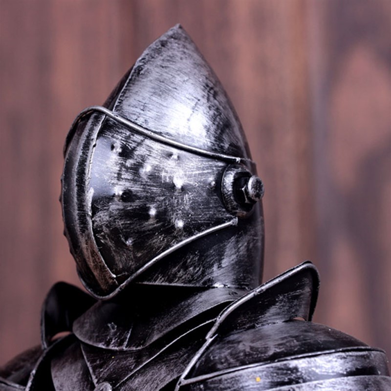 复古罗马武士摆件铁皮铠甲勇士模型摄影道具铁艺家居软装饰品