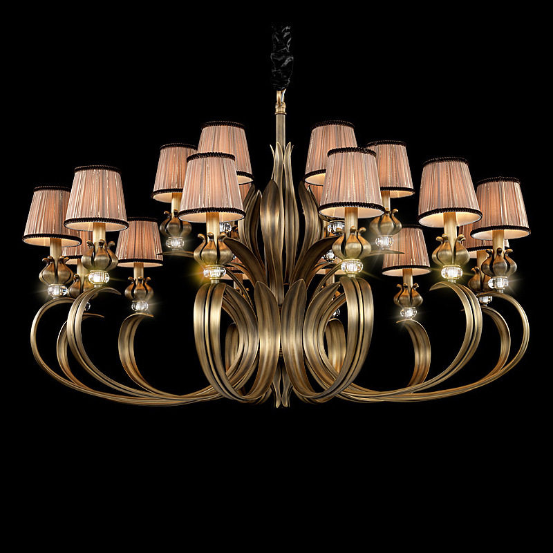 全铜吊灯 chandelier样板房灯 Lustre 宴会厅灯Люстра