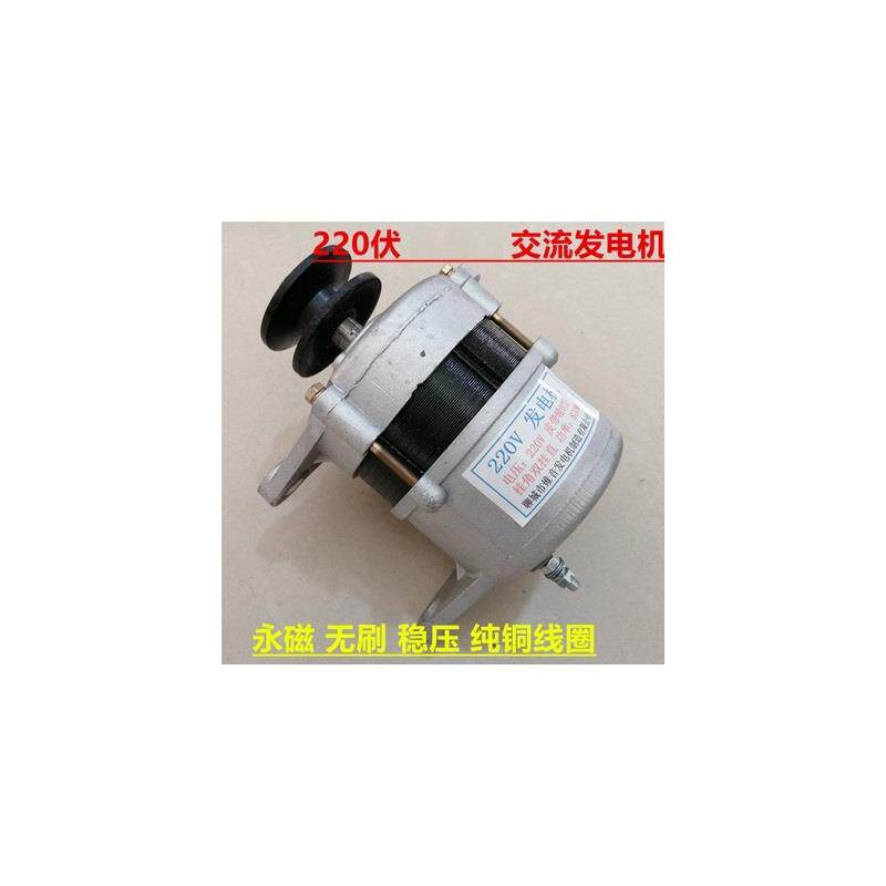 新品皮带轮式220v800W永磁恒压照明小型纯铜线包家用交流发电机