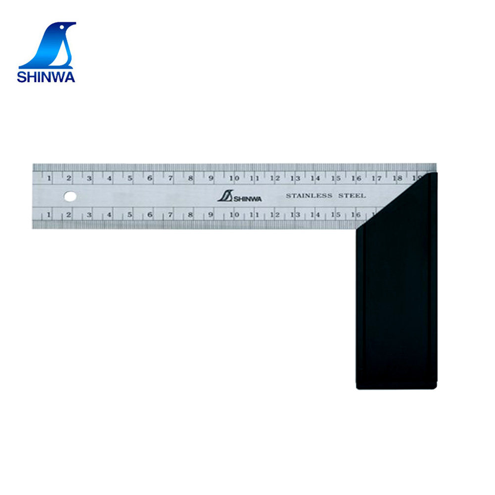 日本亲和SHINWA62308木工宽座直角尺20cm正反刻度斜度角尺62286