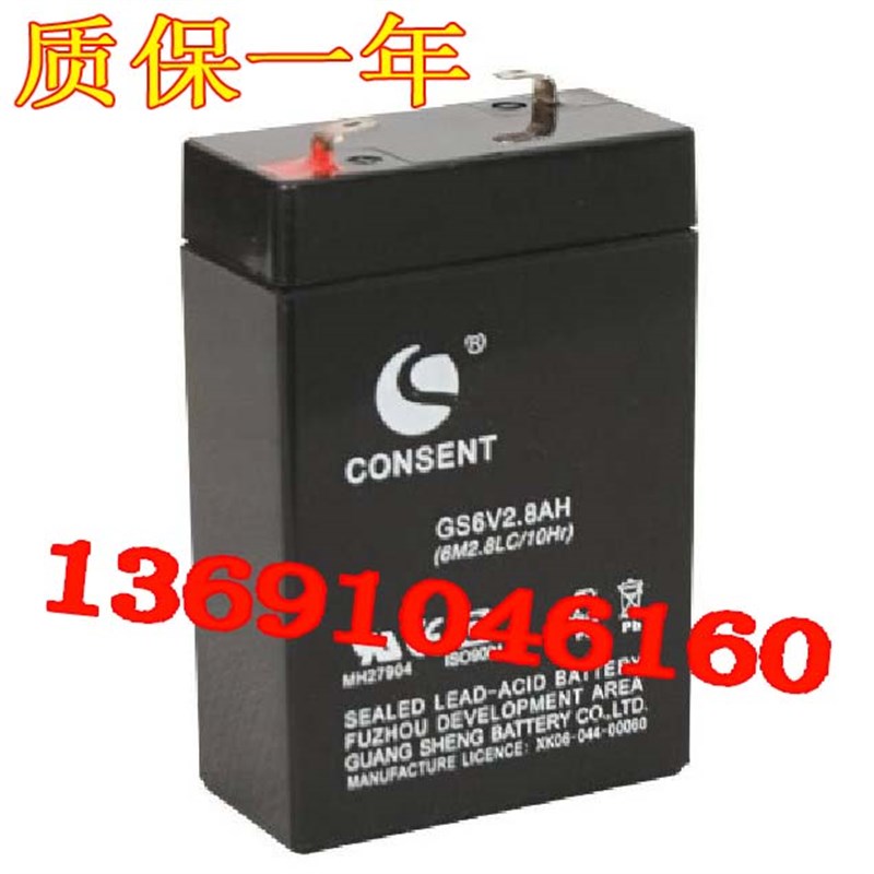 CONSENT蓄电池 GS6V2.8AH(6M2.8LC/20Hr) 电子称 仪器仪表电池 - 实物图