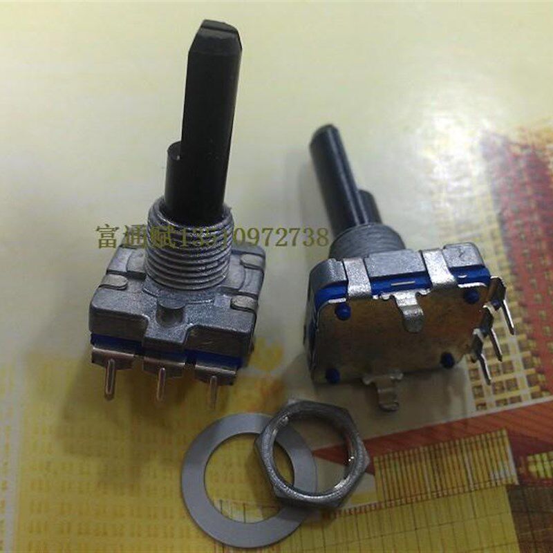 360度编码器开关EC16-24位25mm半轴步进式旋转音量脉冲编码器开关