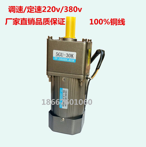 60W齿轮减速慢速调速电机交流220V380V异步微型电机低速变速马达