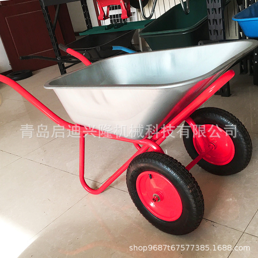 建筑工地金属2轮手推翻斗推车