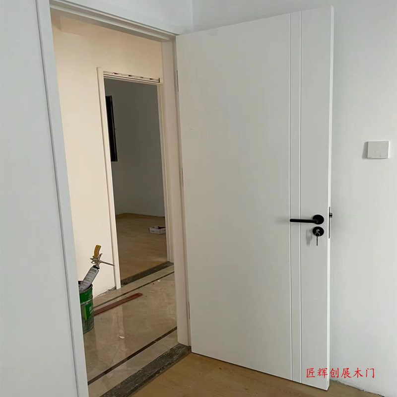 法式烤漆实木门 白色卧室套装平开门 简欧风格室内房间纯实木门