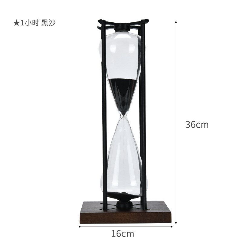 摆件高级感计时器复古玻璃沙漏 创意刷牙时间金属漏沙流沙沙漏