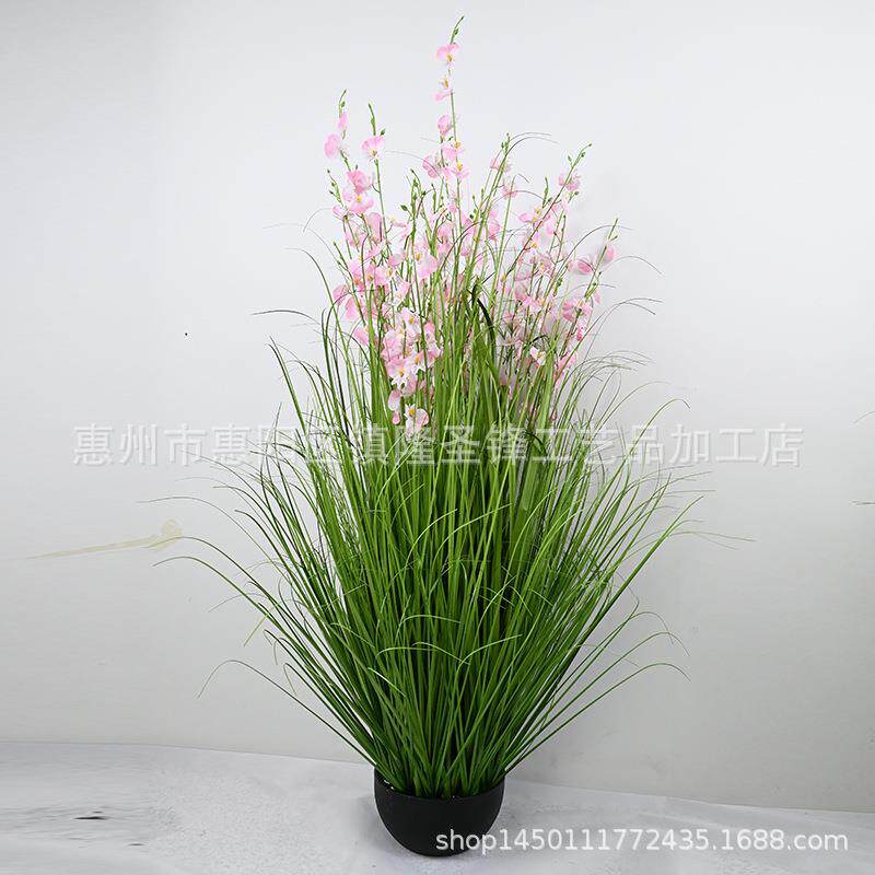仿真跳舞兰文心兰假花盆栽婚庆场景布置跨境芦苇草盆栽仿真蝴蝶兰