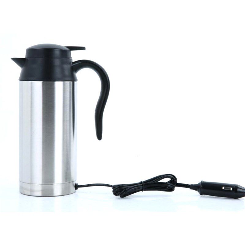 保温汽车加热杯 750ML大容量不锈钢12/24V车用电热壶 车载热水壶