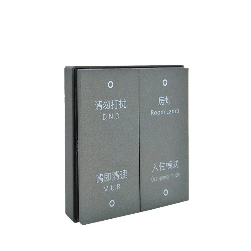 酒店墙壁轻触开关86型四开黑色面板RCU弱电配套智能开关超薄