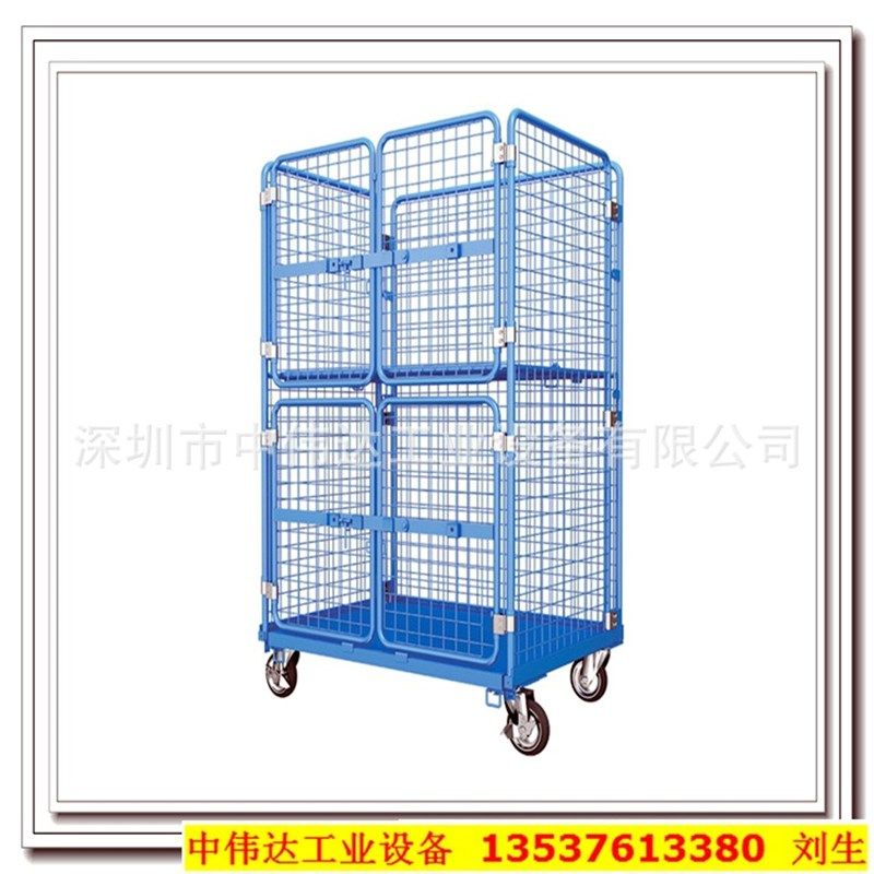 广州深圳移动周转物料搬运物流笼车快递仓储折叠物流台车厂家现货
