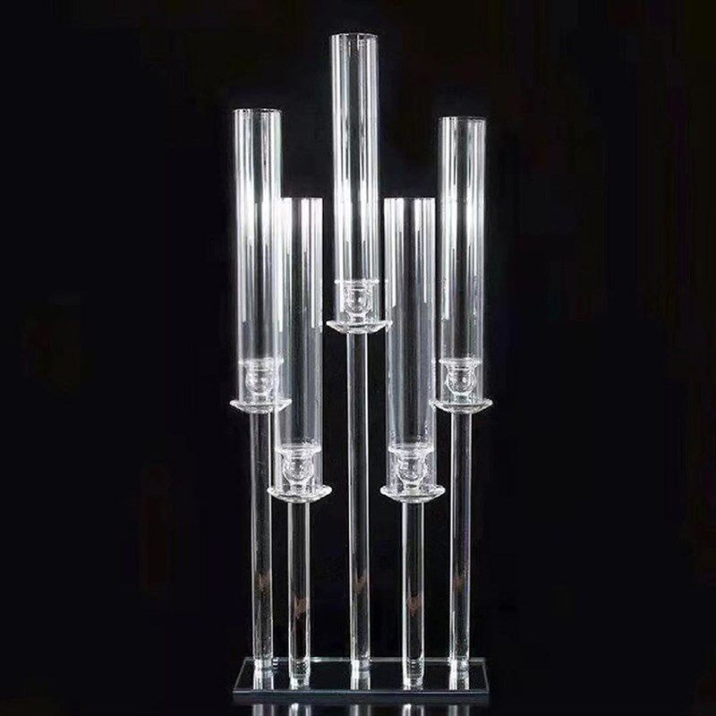 水晶烛台婚礼布置道具水晶婚礼策划摆件烛台水晶婚庆现场道具外贸