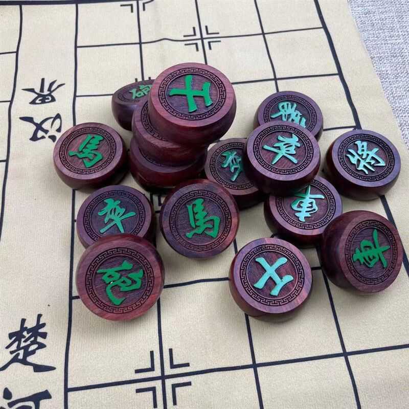 黑檀木中国象棋实木高档便携带折叠棋盘成人大号学生套装