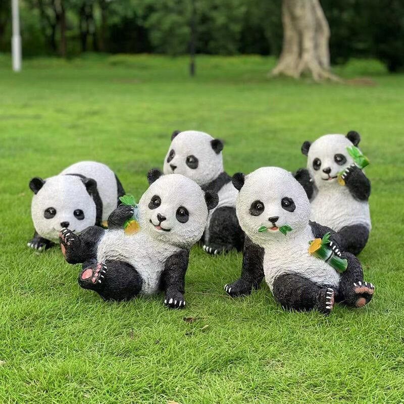 户外仿真熊猫雕塑摆件庭院装饰花园别墅院子布置园林景观造景小品