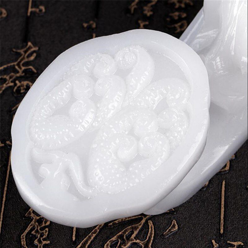 玉器工艺品 阿富汗玉白玉雕如意摆件 家居客厅玉摆件玉器工艺品阿