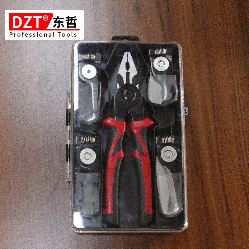 多功能老虎钳五合一换头式钢丝钳电工剪线钳剥线钳五金工具套装