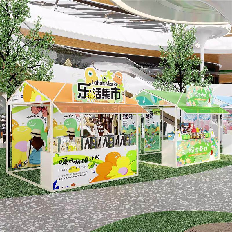 可折叠商业街促销架地摊桌货架商场展示架铁艺夜市花车棚架活动展