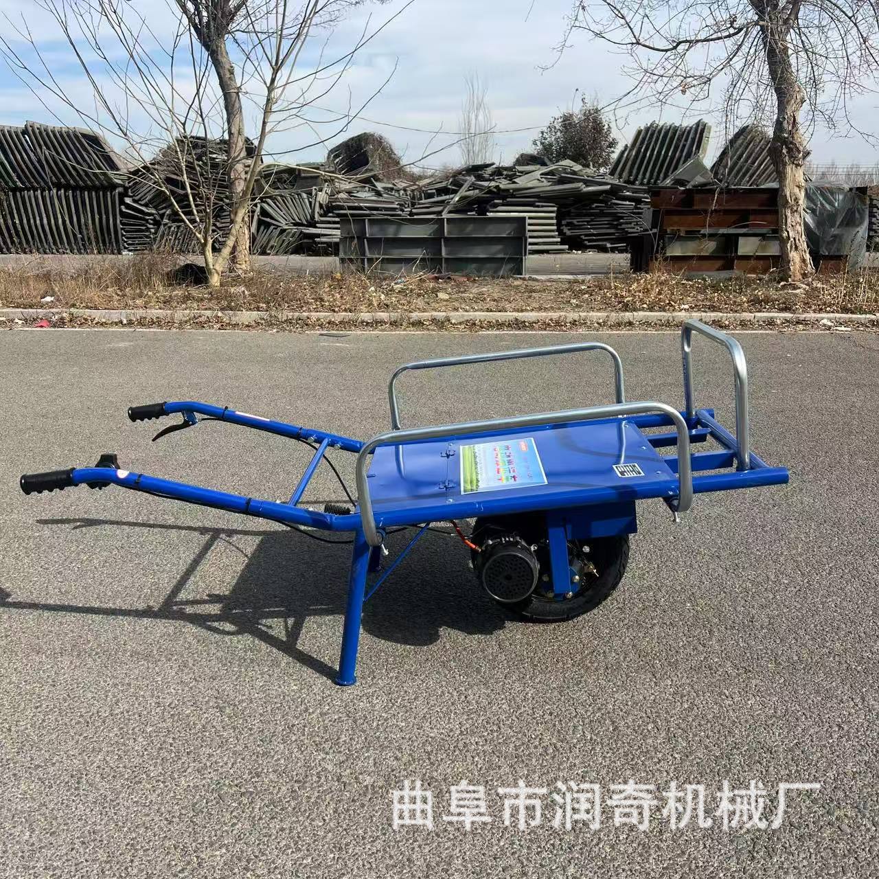 新款电动四轮手推车爬山机大马力运输车家用搬运车果园爬坡运输车