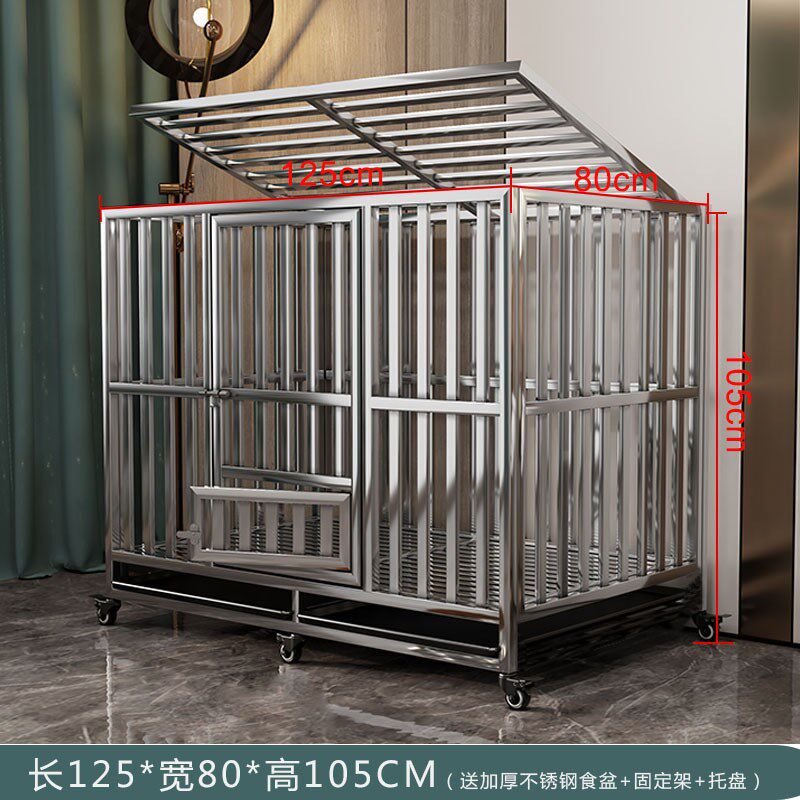 狗狗窝 狗笼全方管不锈钢中大型犬室内加粗折叠拉布拉多 宠物笼子