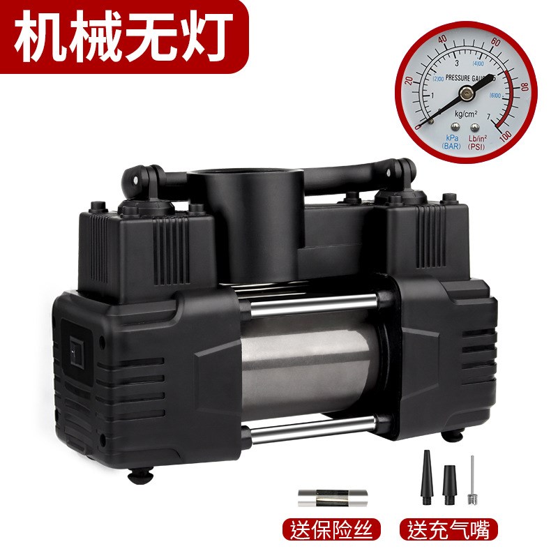车载充气泵双缸汽车轮胎打气泵便携式12V小桥车用高压电动充气筒
