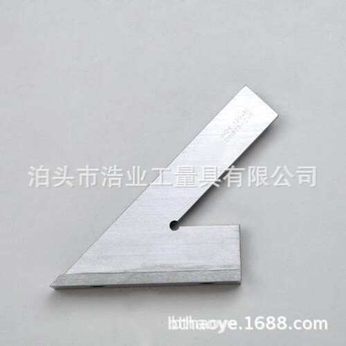 加宽底座角尺 长短边DIN875/II 100X70不锈钢45度平口带座角尺