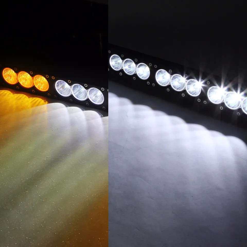 60W120W240W单排工作灯 LED双色长条灯前杠中网灯越野改装车顶灯