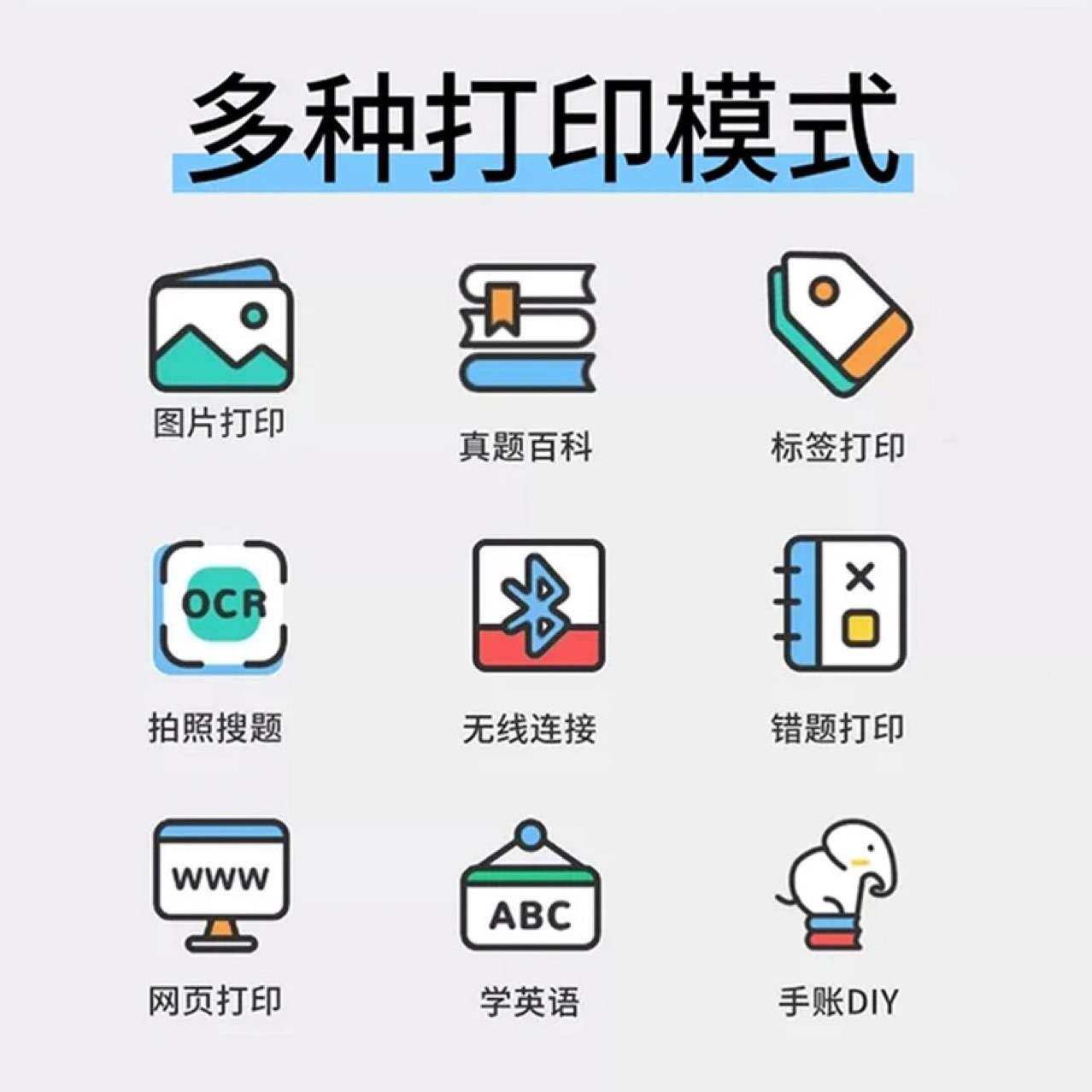 跨境便携式条形码迷你学生错题口袋C17打印机标签照片不干胶热敏