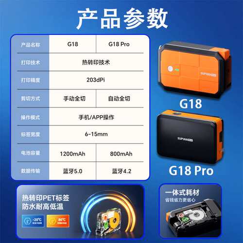 硕方G18/pro手持热缩管标签打印机便携线号机号码管打码机标签机
