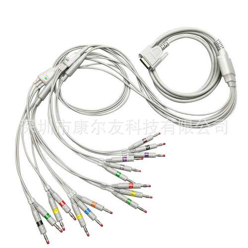 兼容中旗MAC1800 26PIN 18导心电图机导联线心电图线