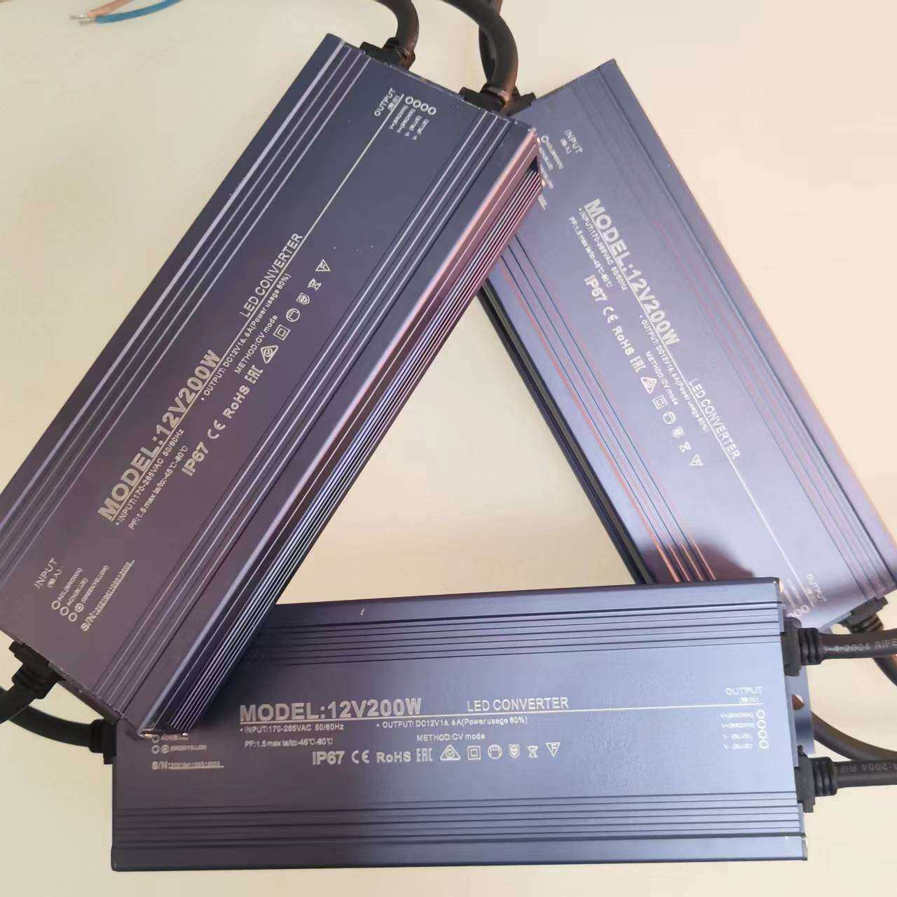 现货 DC12V户外防水电源200W开关电源足功率监控16.6A变压器
