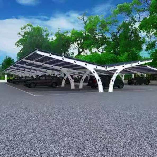 光伏停车棚钢架太阳能智慧停车场光板钢架车棚一体充电站光伏车棚