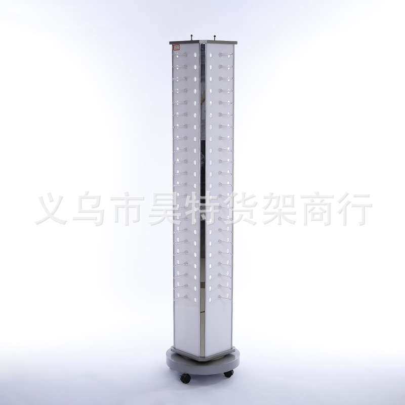 眼镜店专用四面白色亚克力84付可旋转眼镜展示架 太阳镜墨镜展架