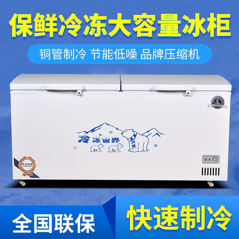展示冰柜商用保鲜冷冻两用大容量冷藏卧式岛柜家用冰箱大容量双温