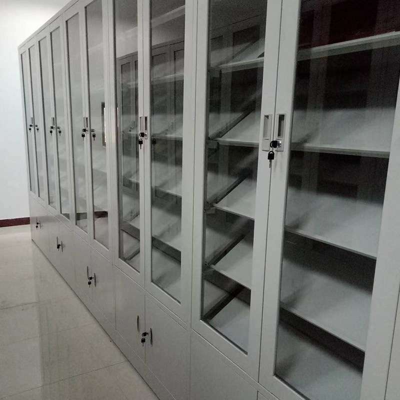 江西厂家供应玻璃金属文件柜档案柜多功能落地文件柜办公简约门锁