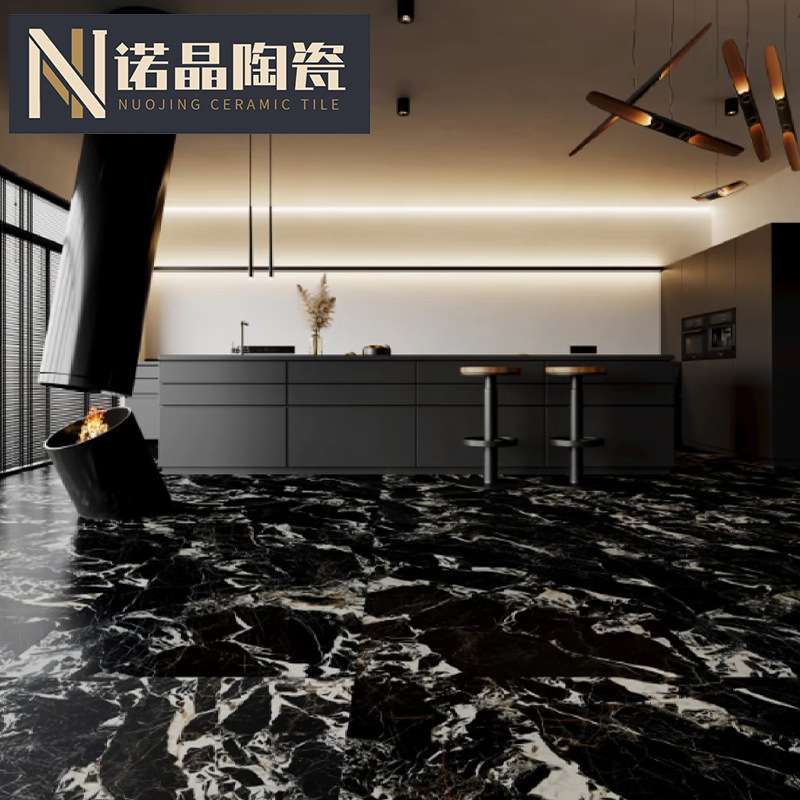 黑色通体瓷砖600x1200商场哑光防滑地板砖酒店别墅KTV地砖复古砖