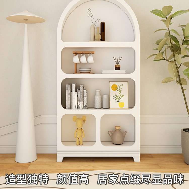 艺术设计拱形书柜置物收纳柜客厅现代简约落地展示柜北欧置物架