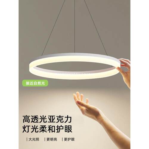中山灯具圆环形吊灯餐厅灯大气极简吧台饭桌网红工程设计师LED灯