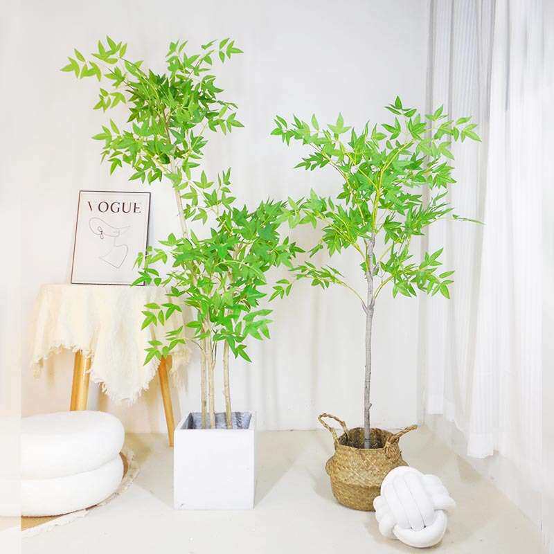 甄选仿真南天竹家居绿植仿生装饰花艺摆件假植物仿真植物假盆栽