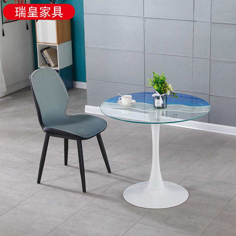 圆形茶几郁金香洽谈桌家用小户型圆桌现代简约会谈咖啡桌厂家
