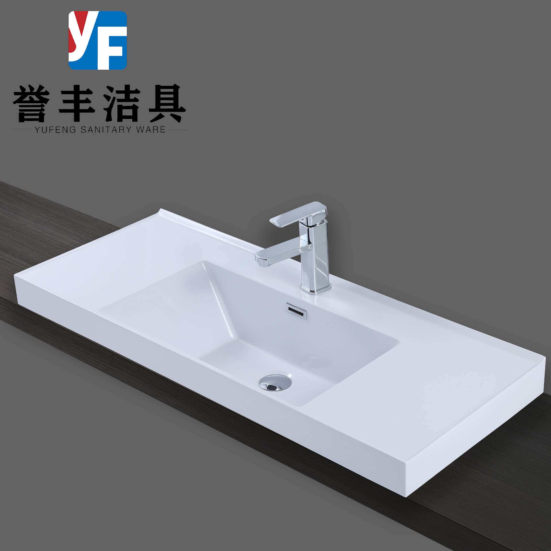 生产工厂人造石一体盆微晶石洗脸漱台盆浴室柜配套亚克力可丽耐盆