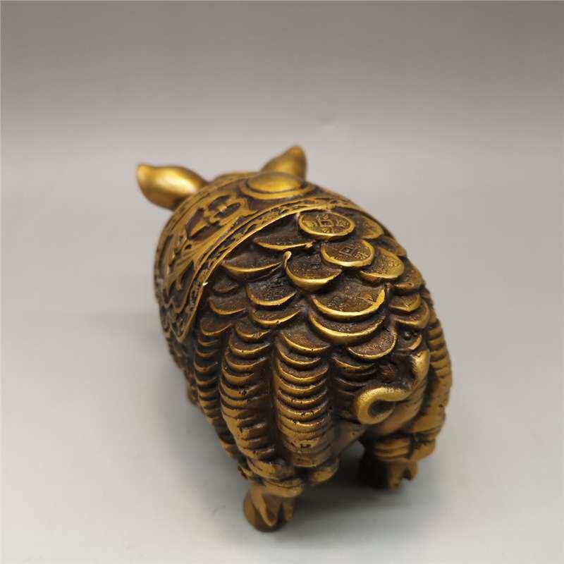 纯铜猪摆件金猪福猪生肖猪家居工艺装饰摆件纯铜制品工艺品摆件
